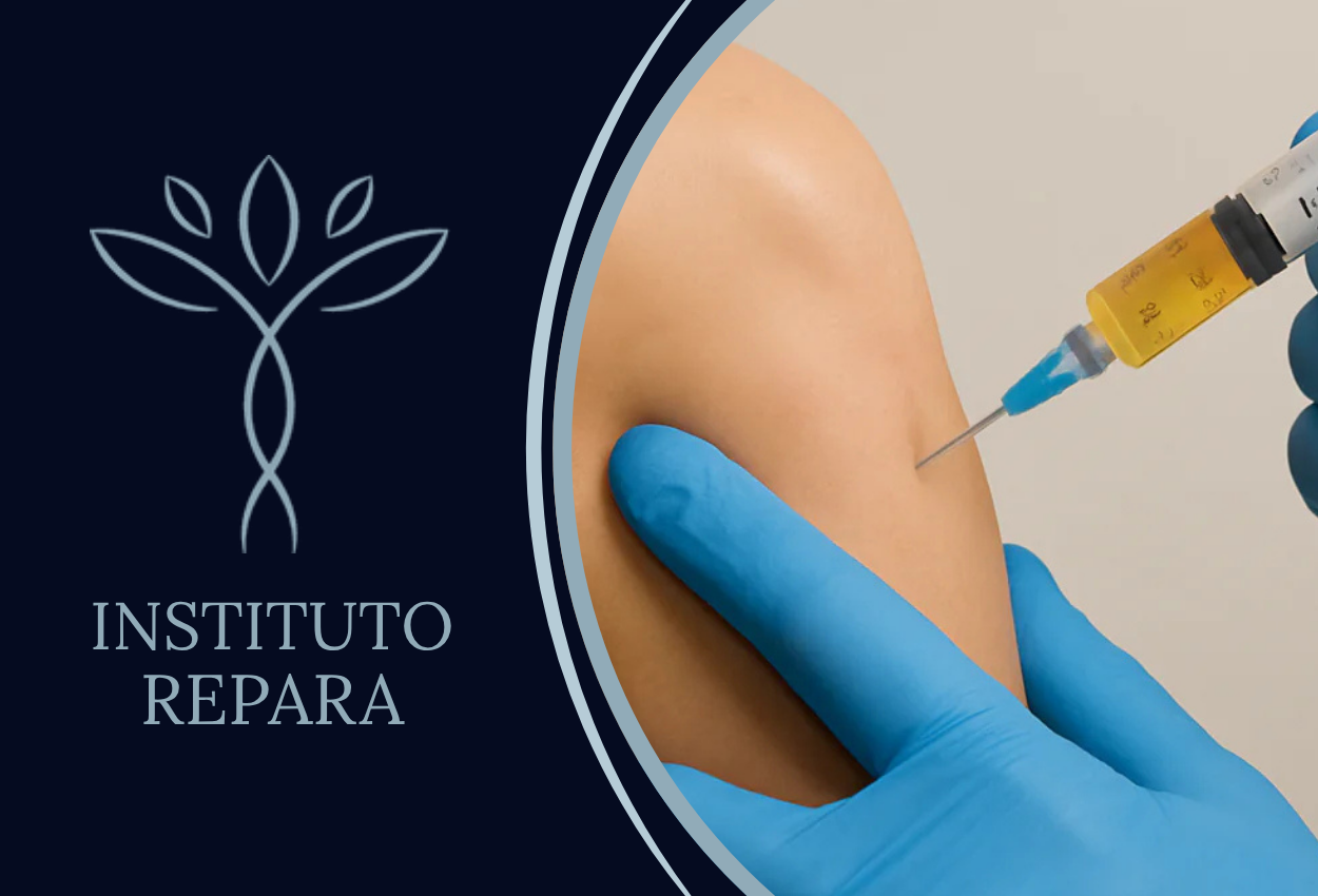 Imagem representando tratamento PRP (Plasma Rico em Plaquetas) no joelho